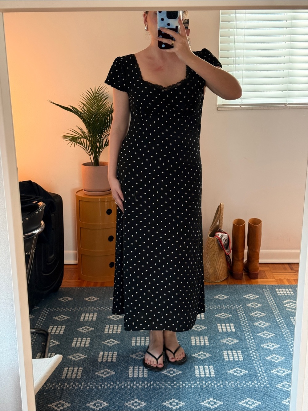 No Boundaries Black Polka Dot Maxi Dress